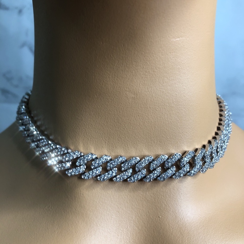 16 inch mini silver Cuban choker - Picture 4 of 7